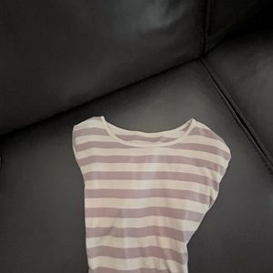 Lavender and white striped tee
